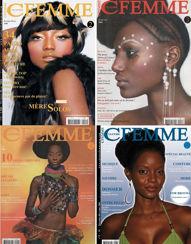 CultureFemme Magazine : Aperçus de différentes couvertures - Présenter la diversité de la beauté noire, tel a toujours été un des objectifs de CultureFemme  RETROUVEZ-MOI SUR DZALEU.COM